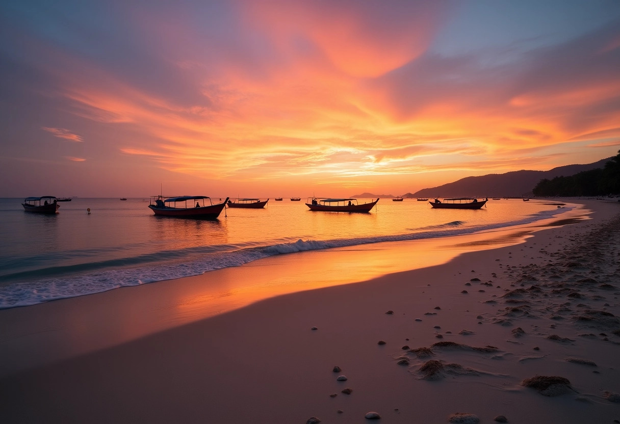 plage coucher de soleil